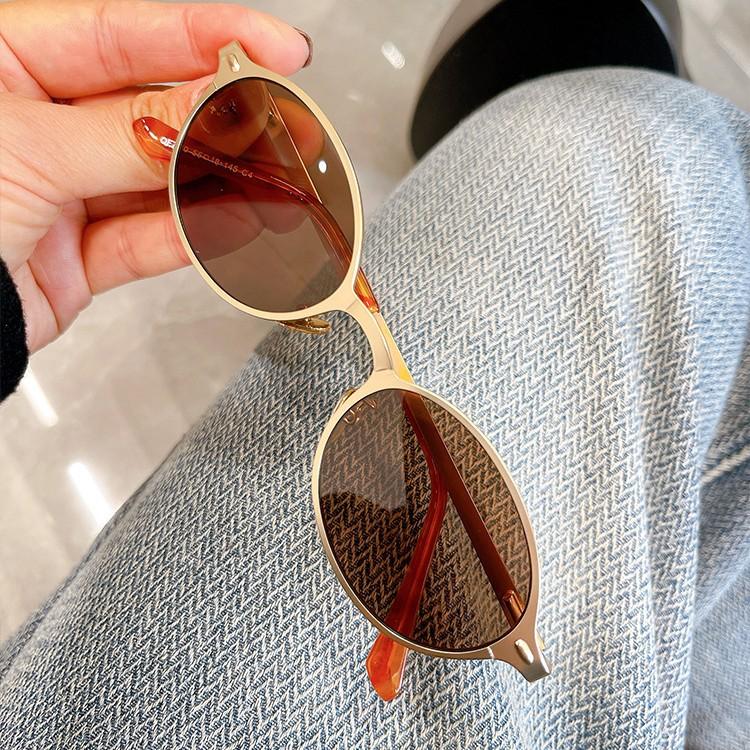 American Retro Nerd Sunglasses Women's 2025 New High Sense Fashion Old Money Style Oval Small Frame Sunglasses