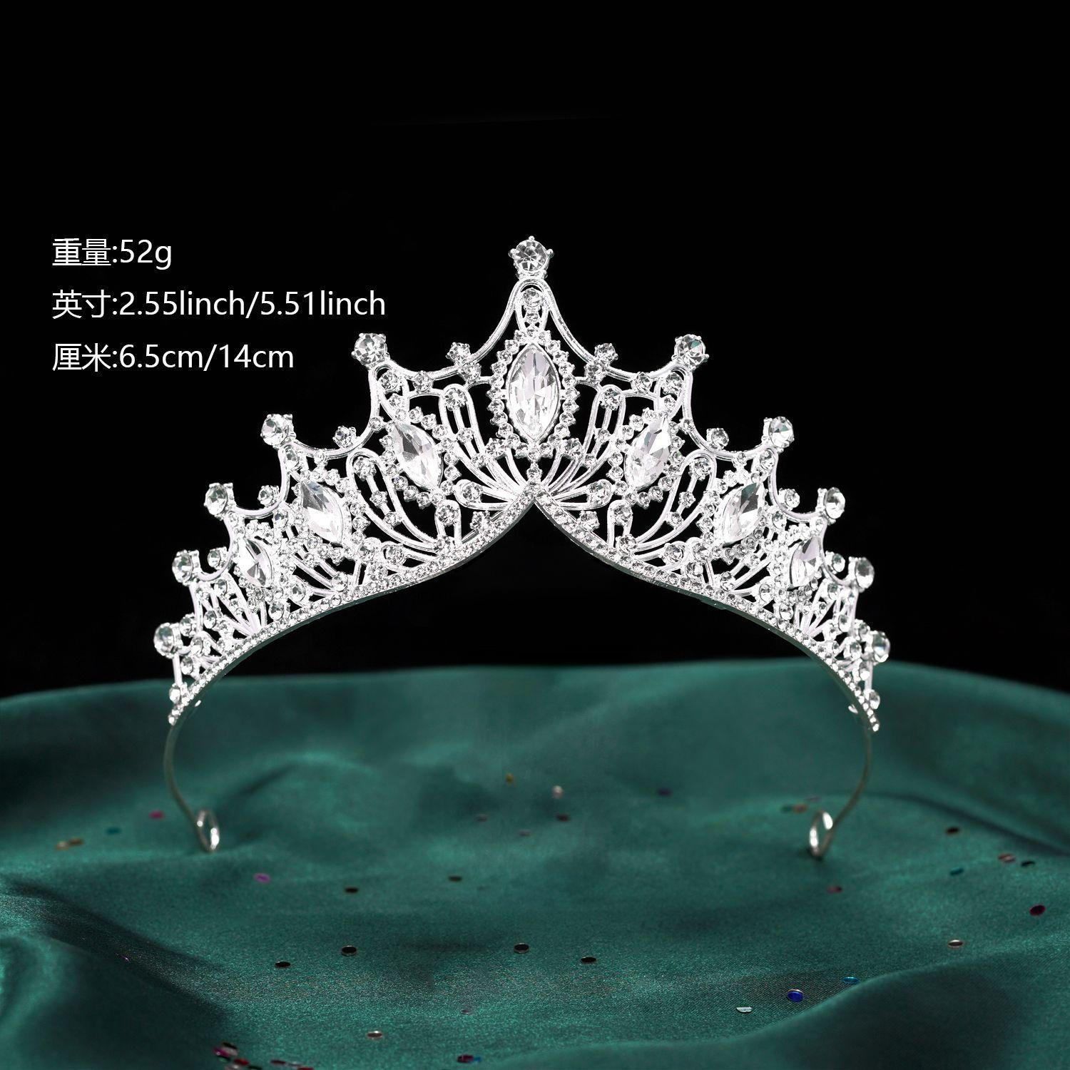 Cross-Border European and American Style Bridal Tiara, Baroque Luxury Crown for Matching Dresses, Hot-Selling Wedding Crown