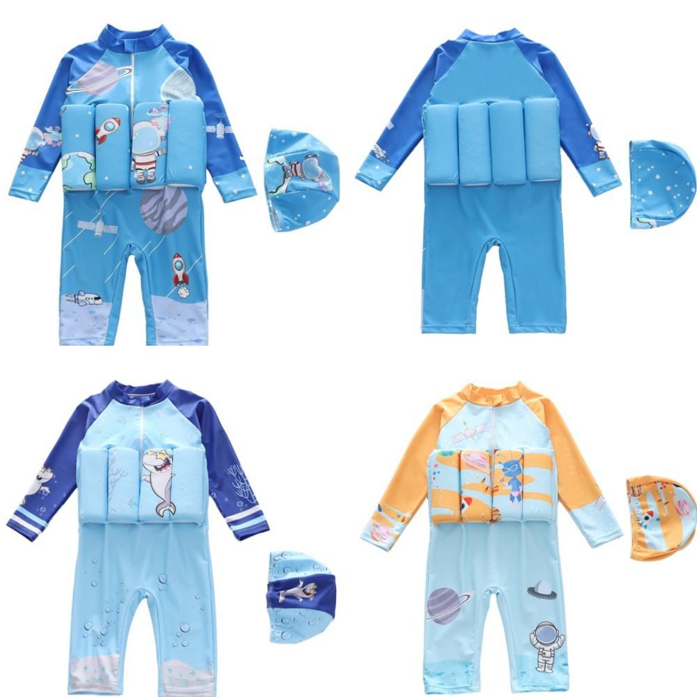 Children's buoyancy swimsuit, boys' one-piece swimsuit, baby boy shark dinosaur swimsuit, surfing suit, trendy buoyancy swimsuit