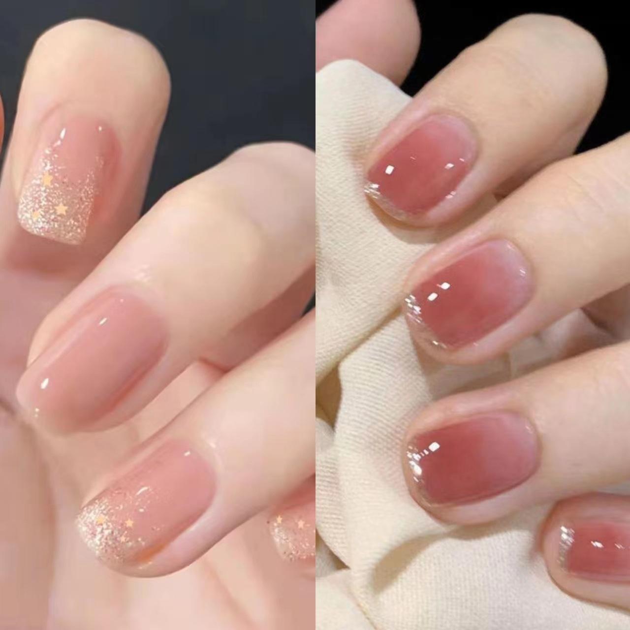 [Super Value 6 bottles] nail polish baking-free can't tear ins white ice transparent nude color summer student manicure suit