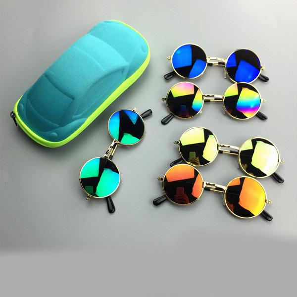 Children's round glasses retro metal small round sunglasses baby cute boys 0-5 years old glasses sunglasses tide