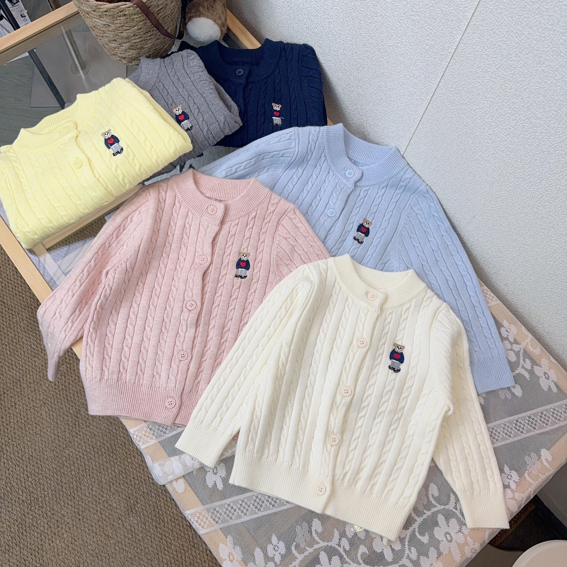 Girls' Sweater Cardigan Autumn New Fashionable Children's Knitwear Coat Baby Girl Boy Cartoon Top Children's Clothing