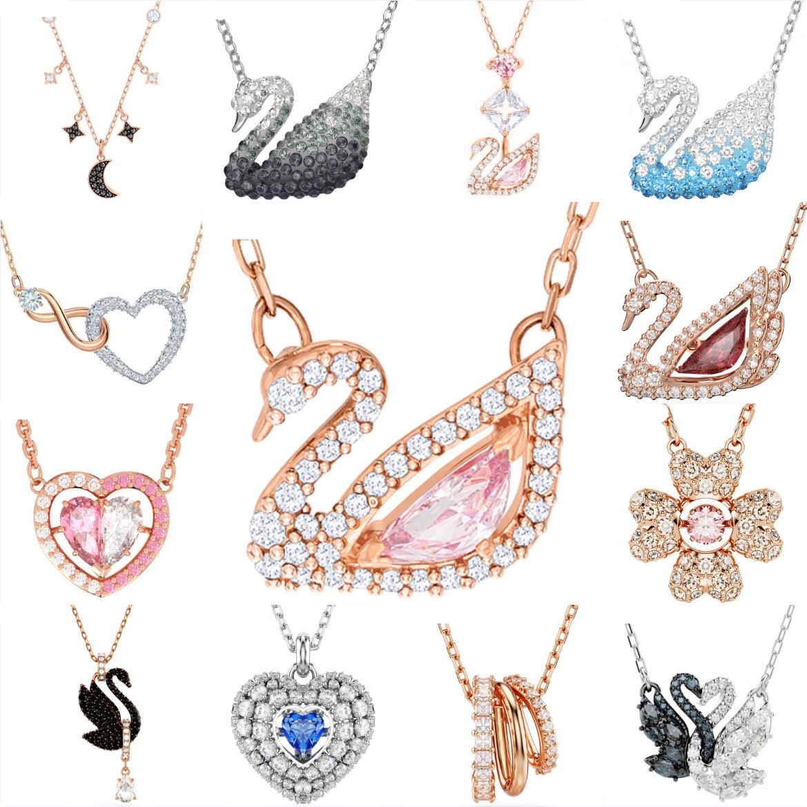 Shijia Devil's Eye Necklace Swarovski Dynamic Tassel Swan Dancing Heart Clavicle Chain Cross-Border