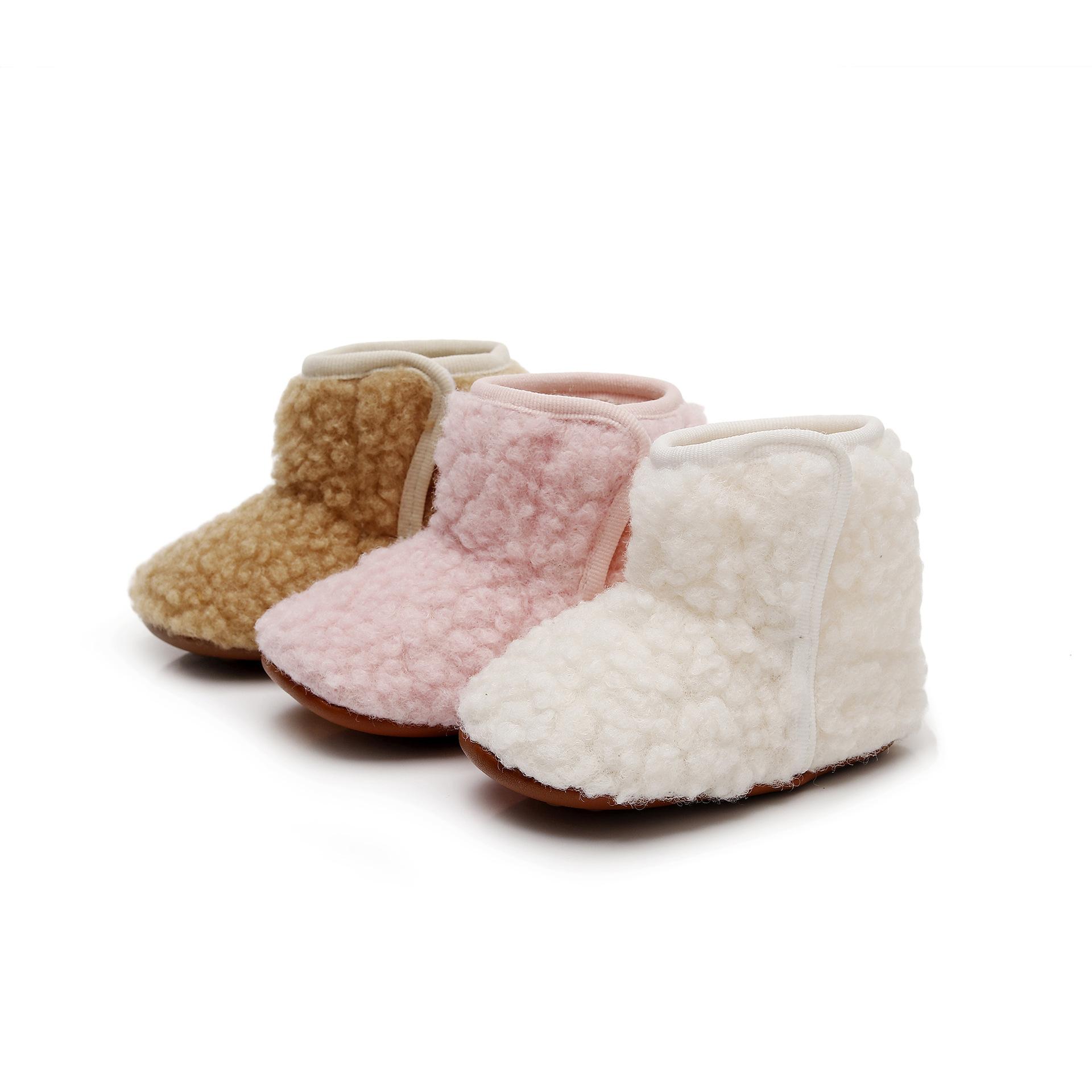 Loop Velvet Kidsren's Shoes, Kidsren's 1-Year-Old Kidsren's Snow Boots, Winter Baby Cotton Shoes, Short Boots, Girls' Fur Boots