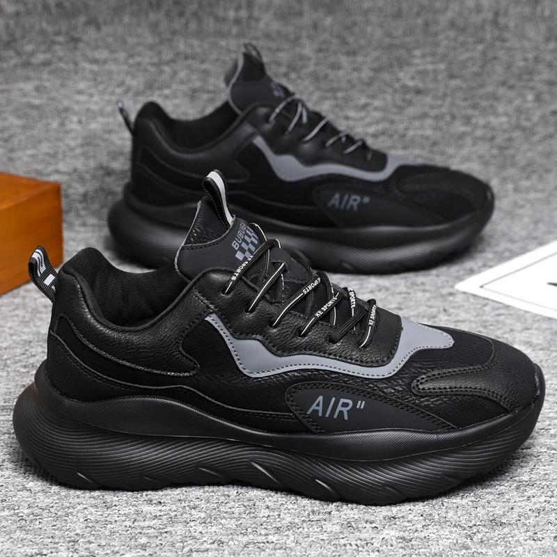 Fleece-Lined Unisex Dad Sneakers, Soft-Soled Lightweight Men's Shoes, Spring Casual Shoes, Leather Running Shoes