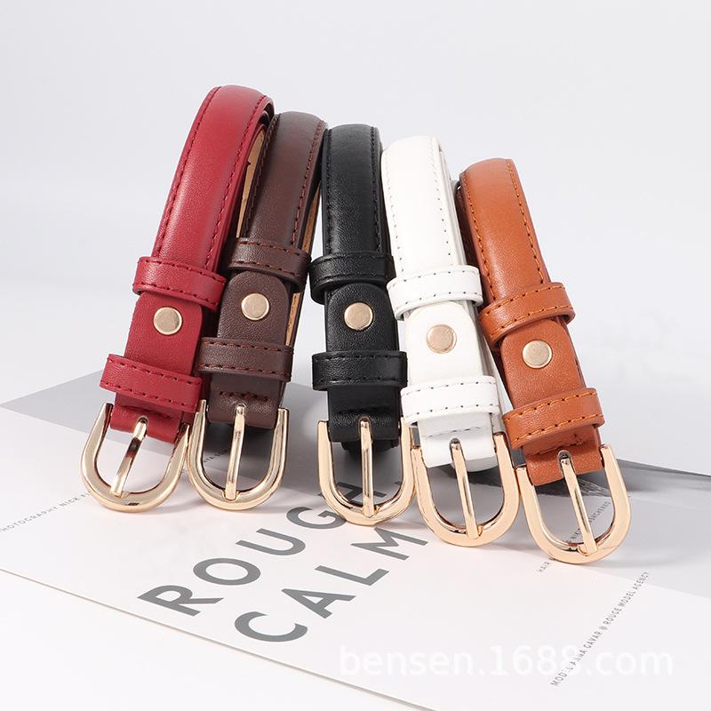 Red and White Belt Women's Thin Belt Women's dress Decorative Small Belt Women's Thin All-match Korean Style Simple Trousers Belt