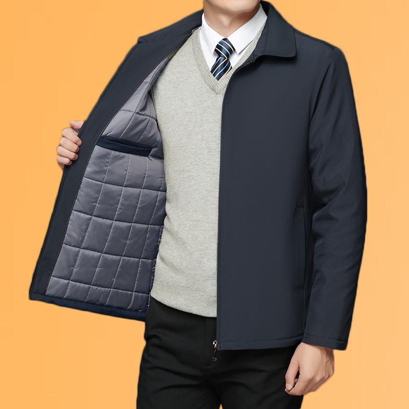 New men's jacket with added cotton, warm cotton coat for middle-aged and elderly men, winter jacket for dads, loose-fitting cotton coat