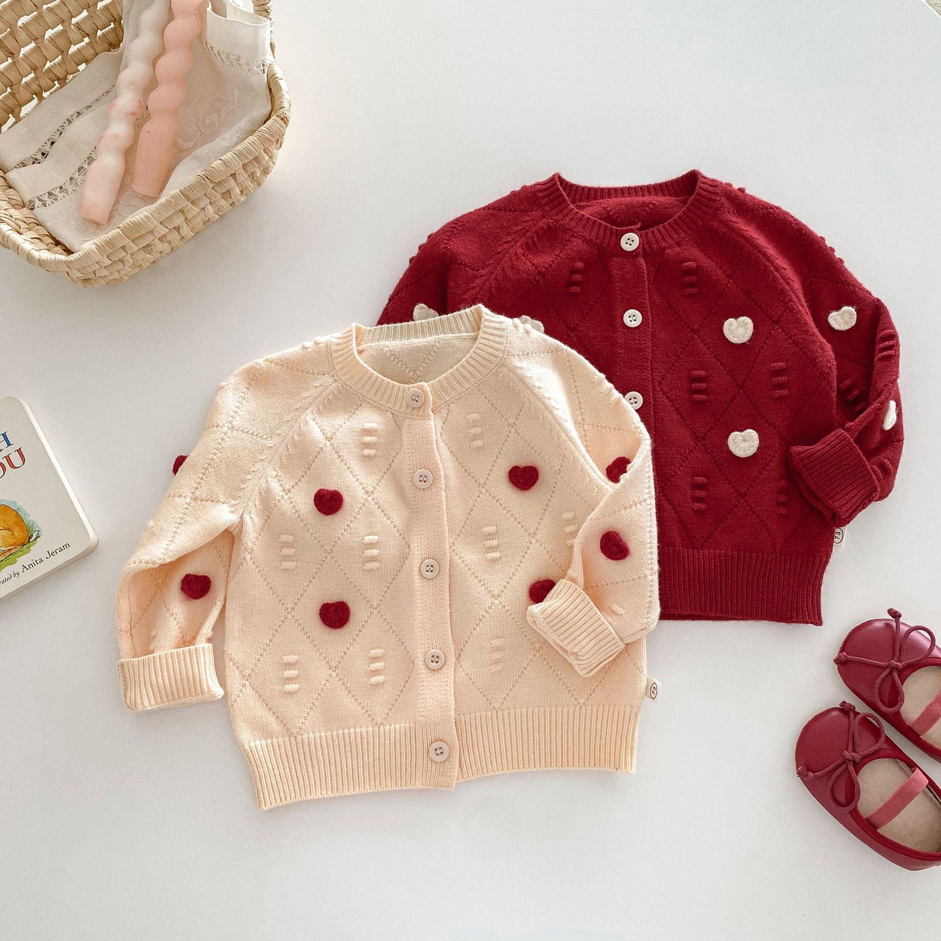 Girls' Fashion Knitted Shirt 0-5 Years Old Baby Girl Foreign Style Princess Cardigan Children's Autumn Sweater Coat Trendy AY620