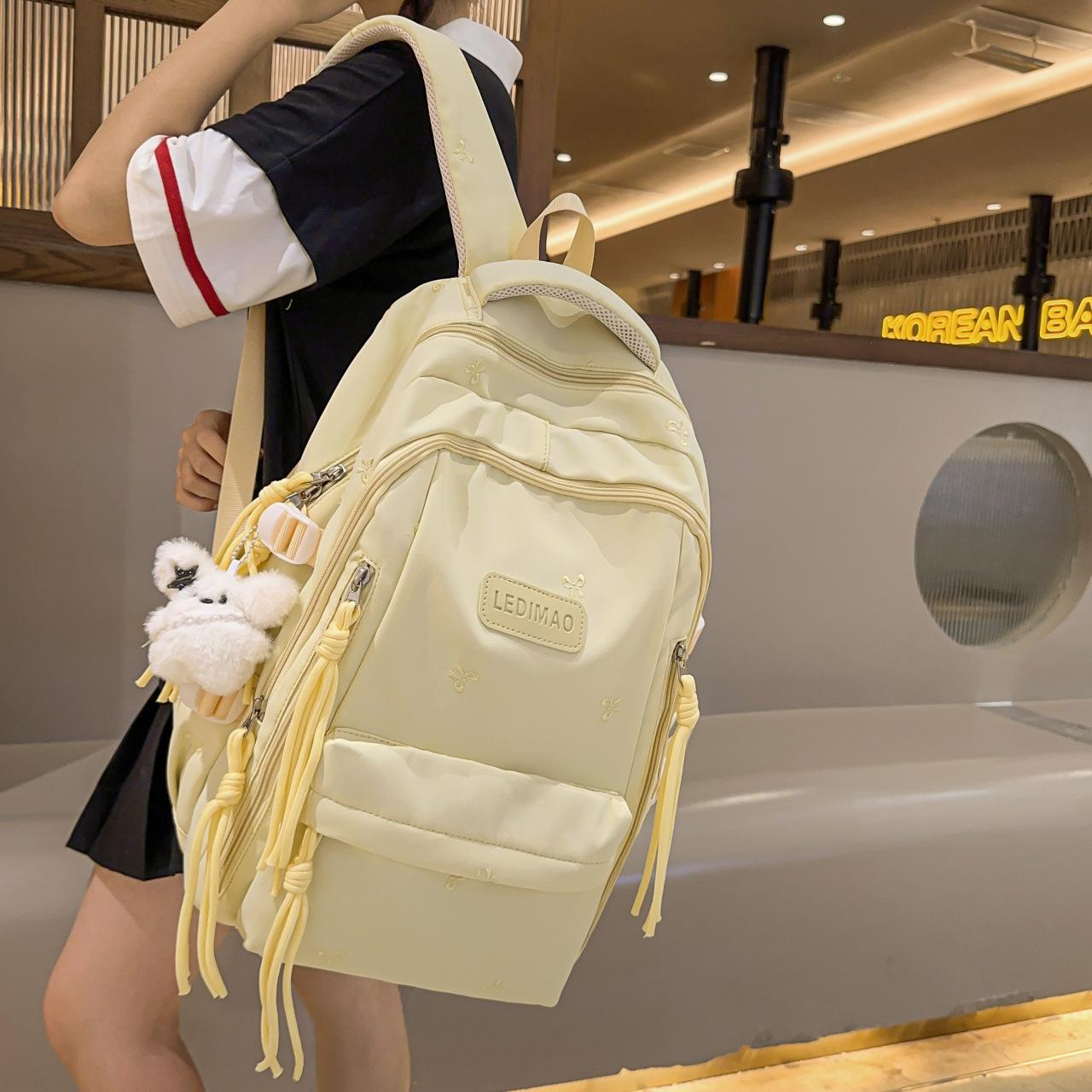 New School Bag for Girls Primary School Students 2025 Junior High School Students High School Students Large Capacity Backpack Girl Letter Backpack Bag
