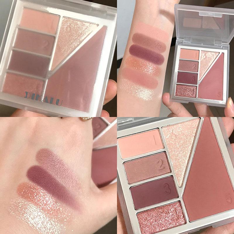 Versatile Six-Color Eyeshadow, Blush, Highlighter, and Under-Eye Brightener All-In-One Palette, Matte and Fine Shimmer, Brightening Skin Tone Makeup Palette, Affordable for Students