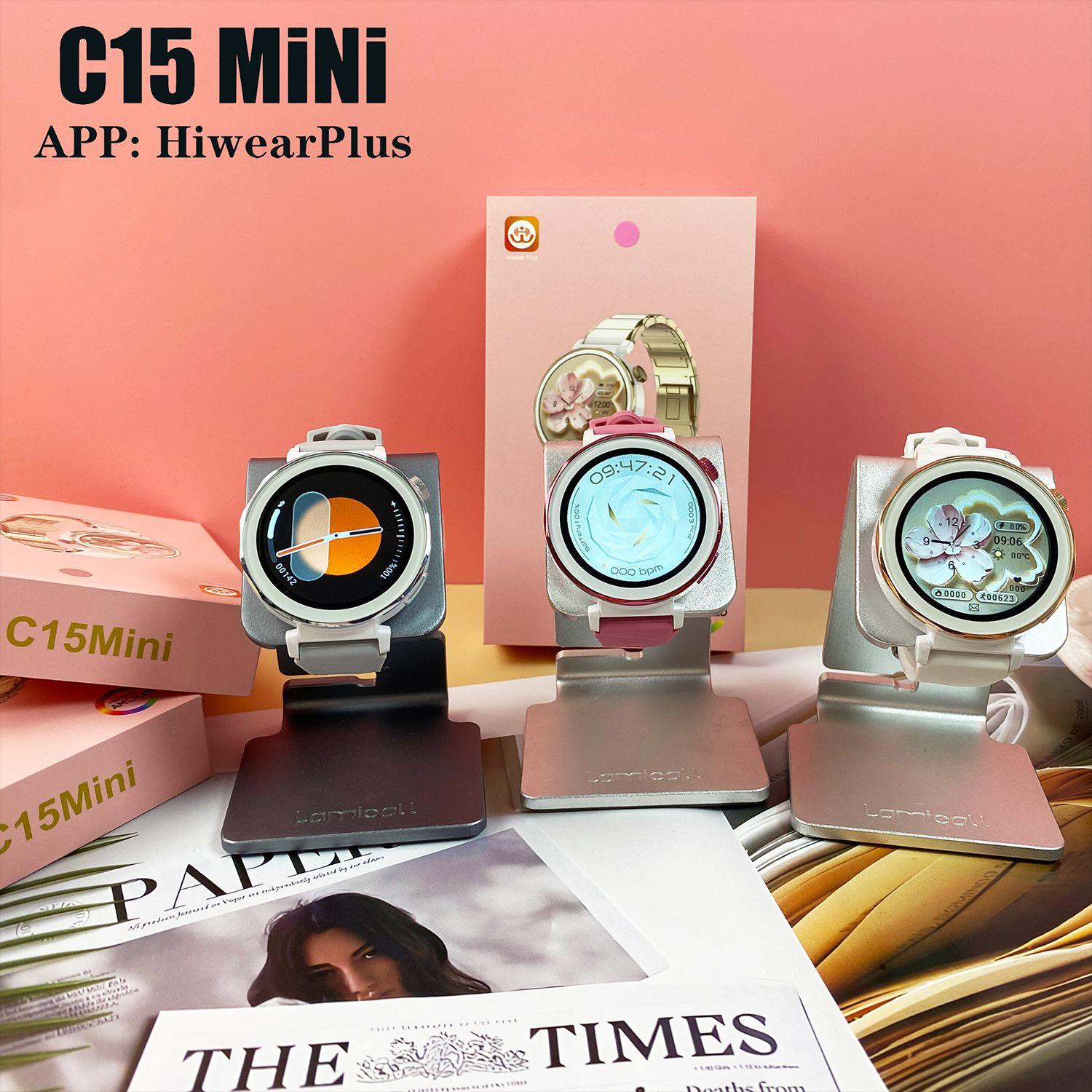 Cross-border women's smart watch mini Bluetooth blood pressure call sports round screen with light-up feature for girls foreign language watch