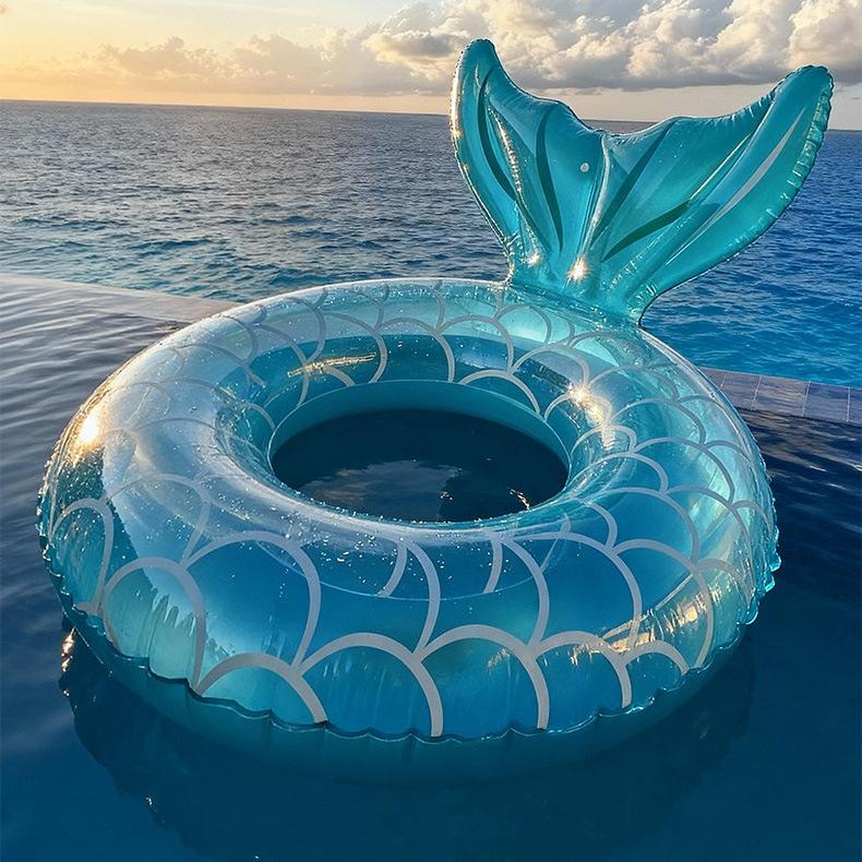 Thickened Swimming Ring, Mermaid Seat Ring, Inflatable Lifebuoy, Adult and Children's Water Toy, Swimming Ring, Underarm Ring
