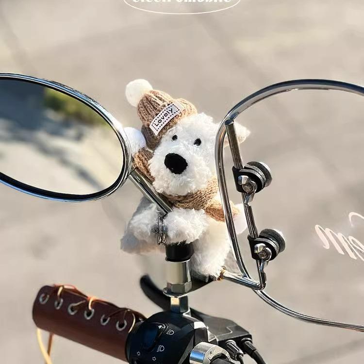 Cute West Highland Dog Magnetic Motorcycle Decoration Accessories Cute Electric Bicycle Detachable Creative Pendant