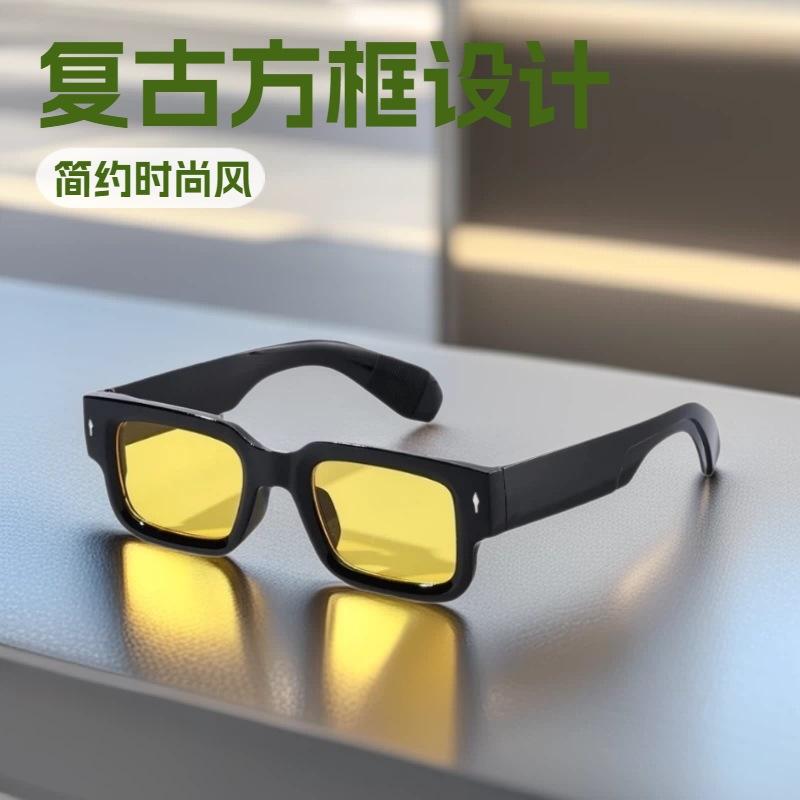 Street Style Sunglasses, European and American New Retro Square Frame Sunglasses, Men's Simple Anti-Uv Sunglasses, Women's Cross-Border Wholesale