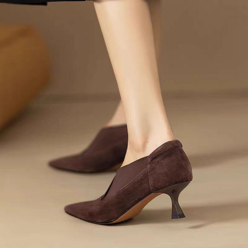2026 Spring and Summer Popular Outer Wear Evening Style Ladylike Pointed Toe Shoes Women's Shoes Elegant Non-Slip High Heels Large Size