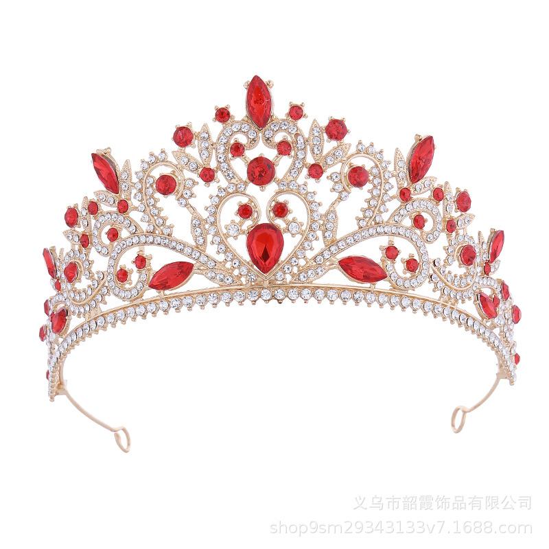 Bridal Crown Three-Piece Set Alloy Rhinestone Princess Crown Tiara Hair Accessories Wedding Style Dress Hair Hoop Accessories