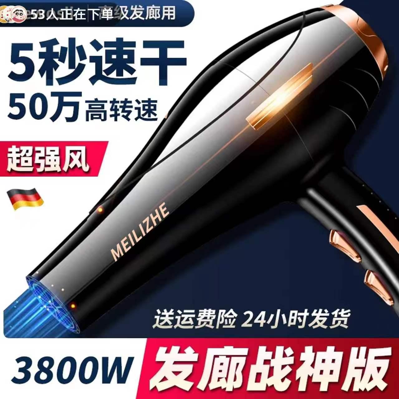 German Hair Dryer Household High-Power Hair Salon Special Barber Shop 3800W Negative Ion Hair Care Quick-Drying Hair Dryer