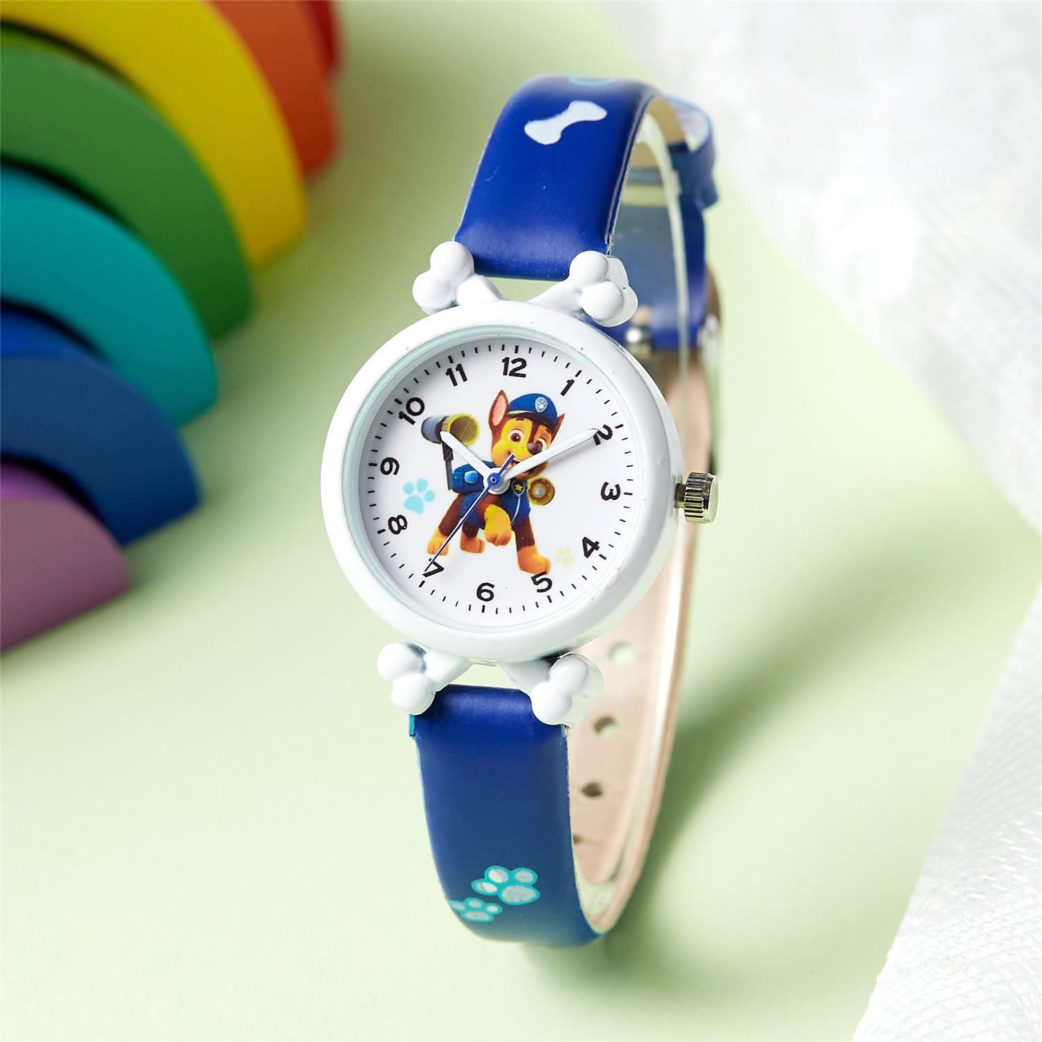 Children's Belt Watch for Boys and Girls, Cartoon Paw Patrol Elementary School Boys and Girls Quartz Cartoon Waterproof Watch