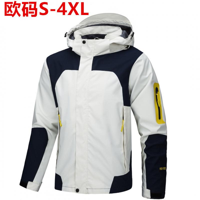 Amazon European size men's jacket thin outdoor windproof waterproof hooded couple mountaineering jacket manufacturer