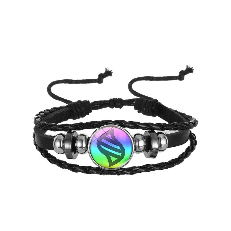 Aliexpress Best-Selling Jewelry Simple Leather Rope Pokémon Poké Ball Bracelet Monster Pocket Pattern Versatile Bracelet