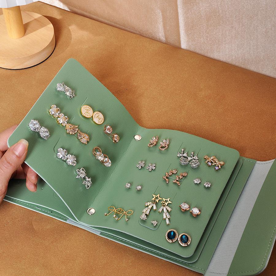 Aihuo Portable Jewelry Bag Cross-Border Earrings Creative Jewelry Storage Book Multi-Layer Jewelry Bag Leather Factory Wholesale