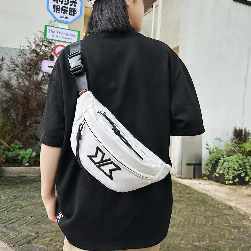 Simple Casual Ins-Style Bag for Women, Trendy Brand, Large Capacity, Embroidered Waist Bag, Couple Style, Casual Crossbody Small Bag, Chest Bag