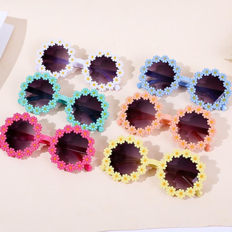 Wholesale Children's Cute Flower Daisy Sunglasses Sunglasses Baby Girl Princess Summer Sunshade Sun Protection Dress up Glasses