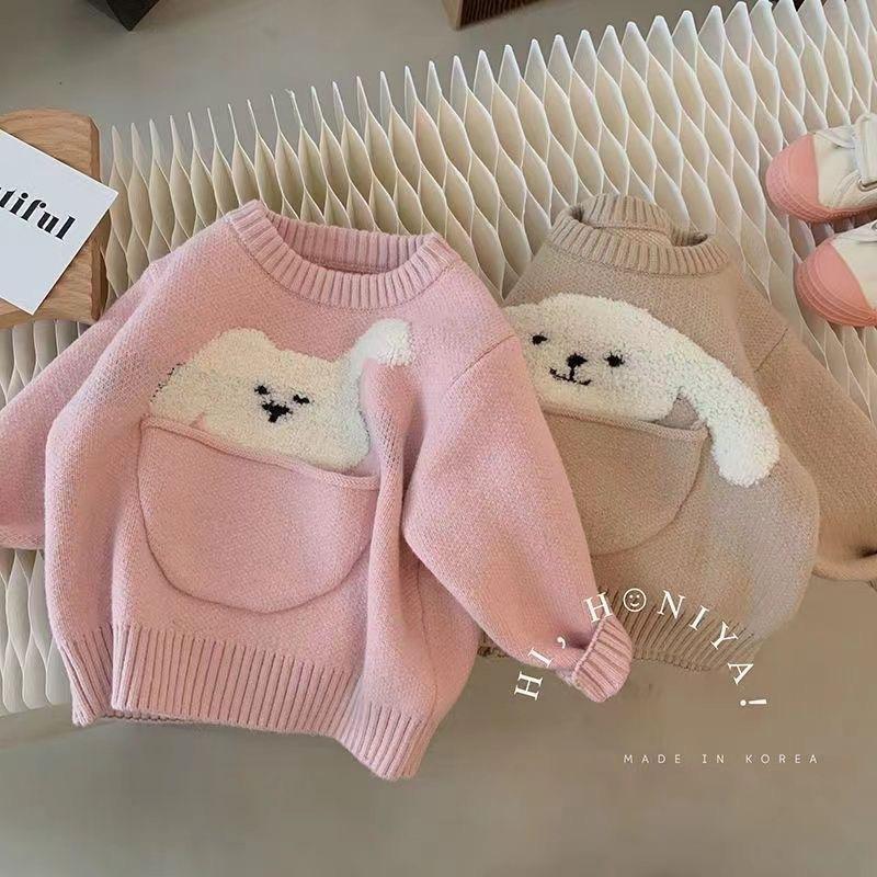 Children's Clothing 2025 New Autumn and Winter Kidsren's Puppy Sweaters for Boys and Girls Pullover Cartoon Thickeneded Tops Baby Sweaters