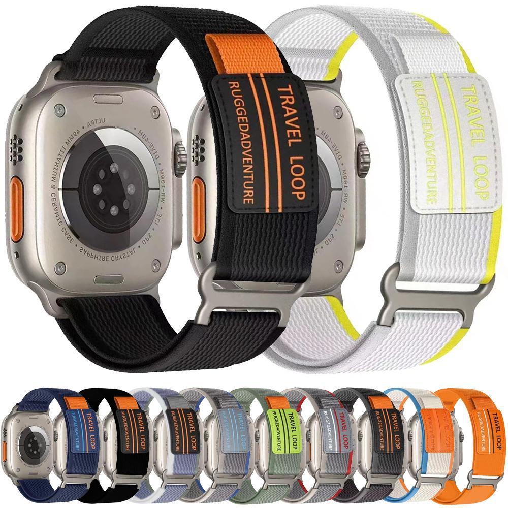 Suitable for Apple Watch 49mm /44Mm Double-Section Wild Trail Buckle Nylon Woven Watch