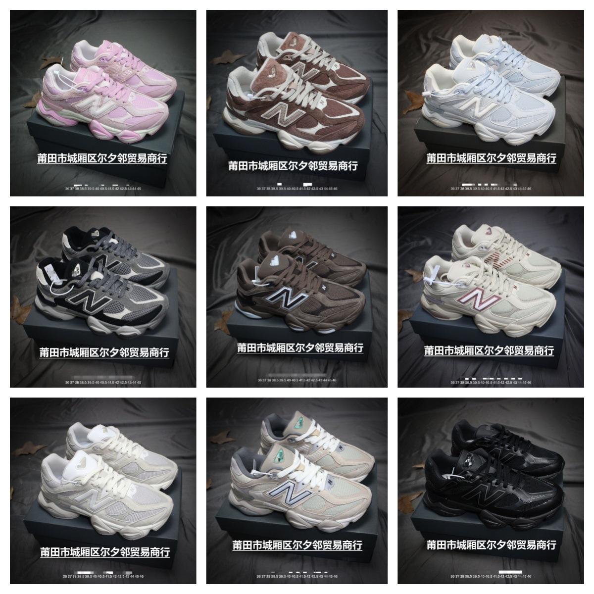 Top-Tier Nb9060 Collaboration Retro Elephant Hoof Dad Shoes for Men and Women, Height-Increasing, Wear-Resistant, Casual, Commuting, Sports, and Running Shoes