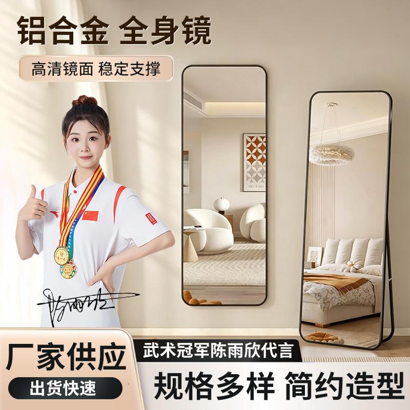 Full-length dressing mirror, floor-standing mirror, home wall-mounted mirror, for girls' bedrooms and dormitories, wall-mounted 3D fitting mirror, high-definition