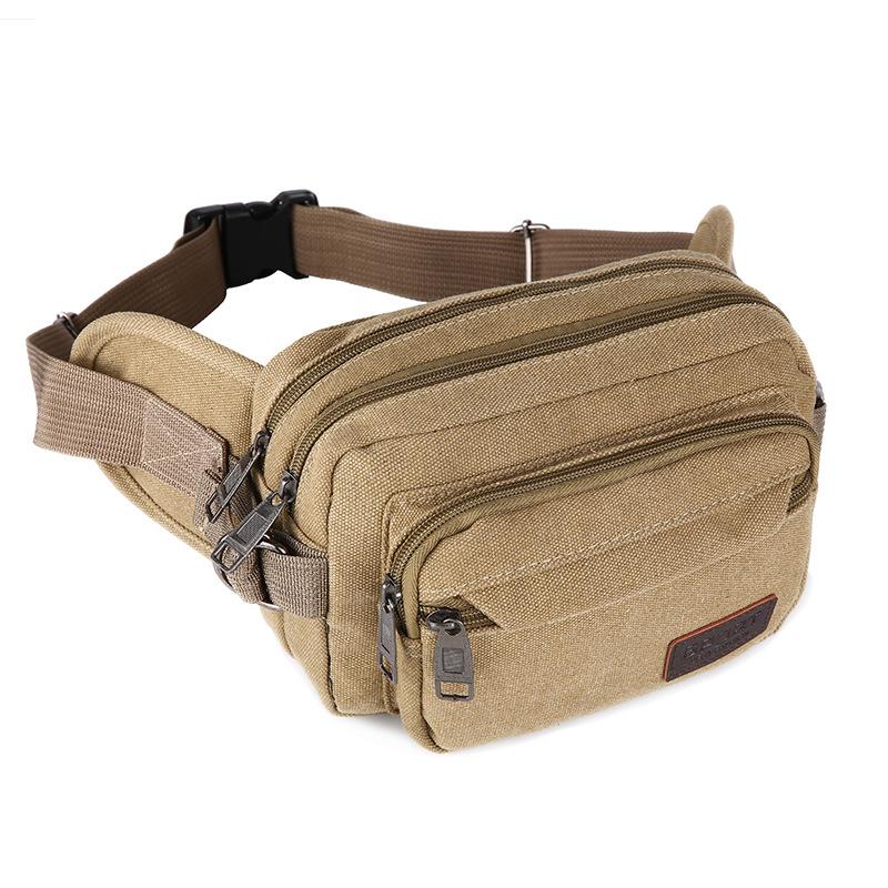 Waist Bag Wholesale Large Capacity Men's Canvas Crossbody Chest Bag Men's and Women's Construction Site Business Large Capacity Outdoor Sports Tide
