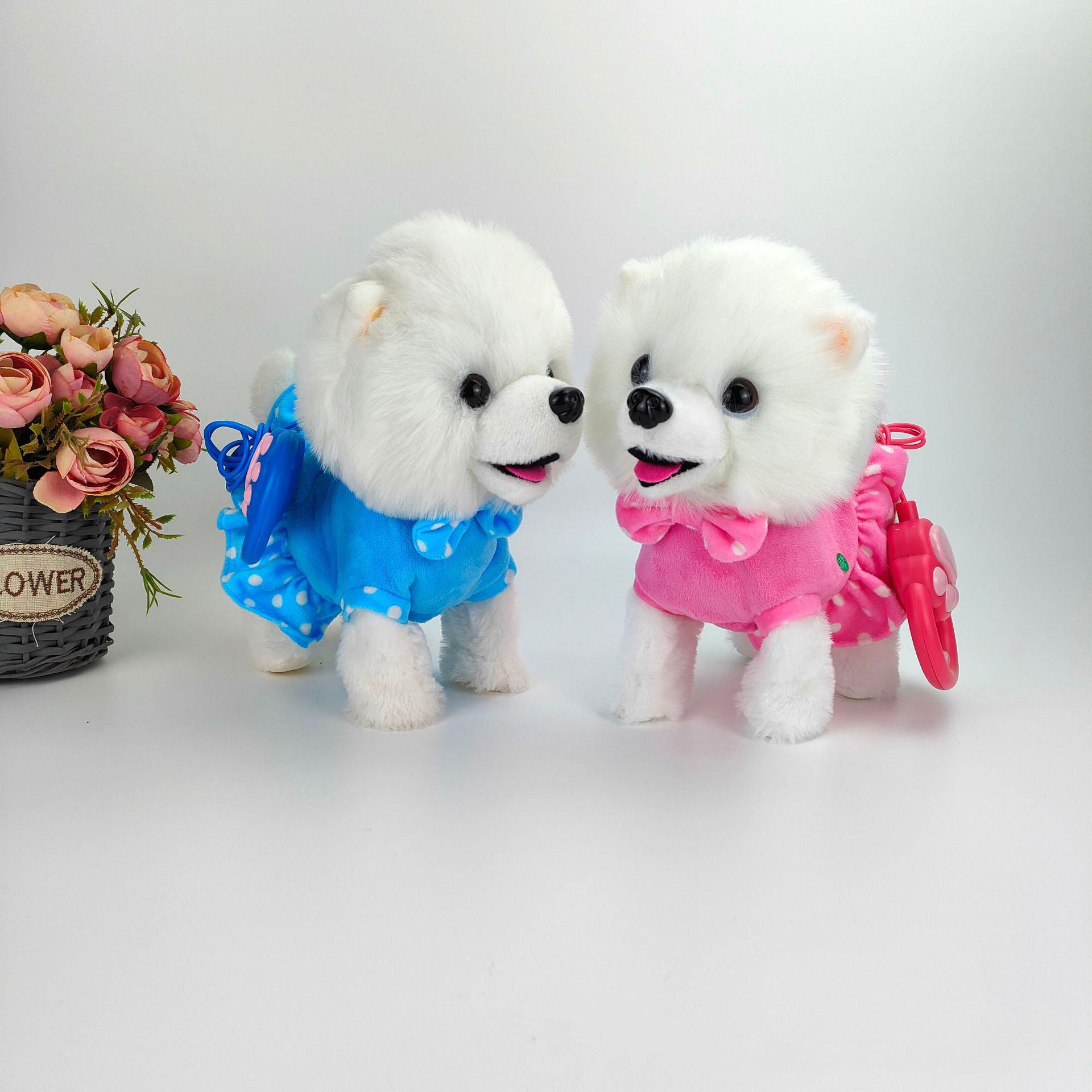 Cross-border simulation electric toy dog children's cute plush pet remote control sound toy electric dog