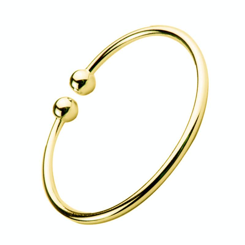 Korean version of simple Joker silver-plated garlic bracelet open C- shaped double bead bracelet trembles live small gift wholesale