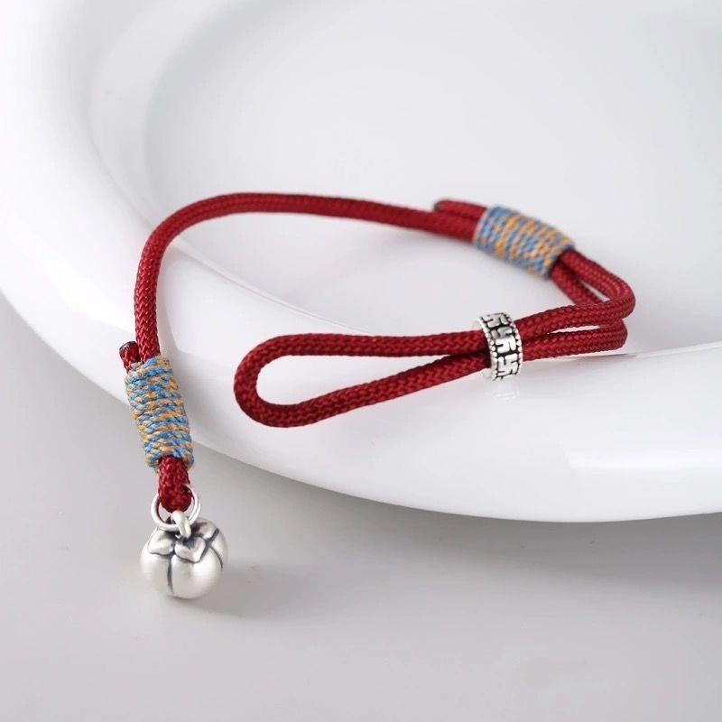 2024 New Persimmon Ruyi Bracelet for Men and Women Guofeng Dragon Bumian Knitted Red Hand Rope Simple Gift