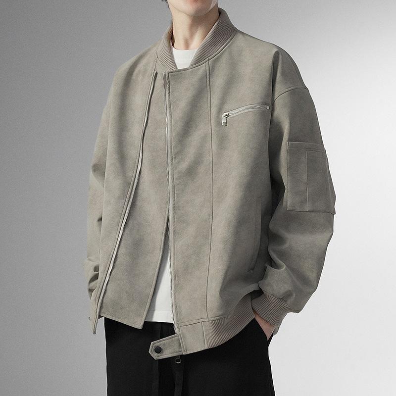 High-Quality Heavy-Duty American Retro Leather Jacket Men's Autumn and Winter Premium Jacket Baseball Jacket Men's Top Trendy Brand