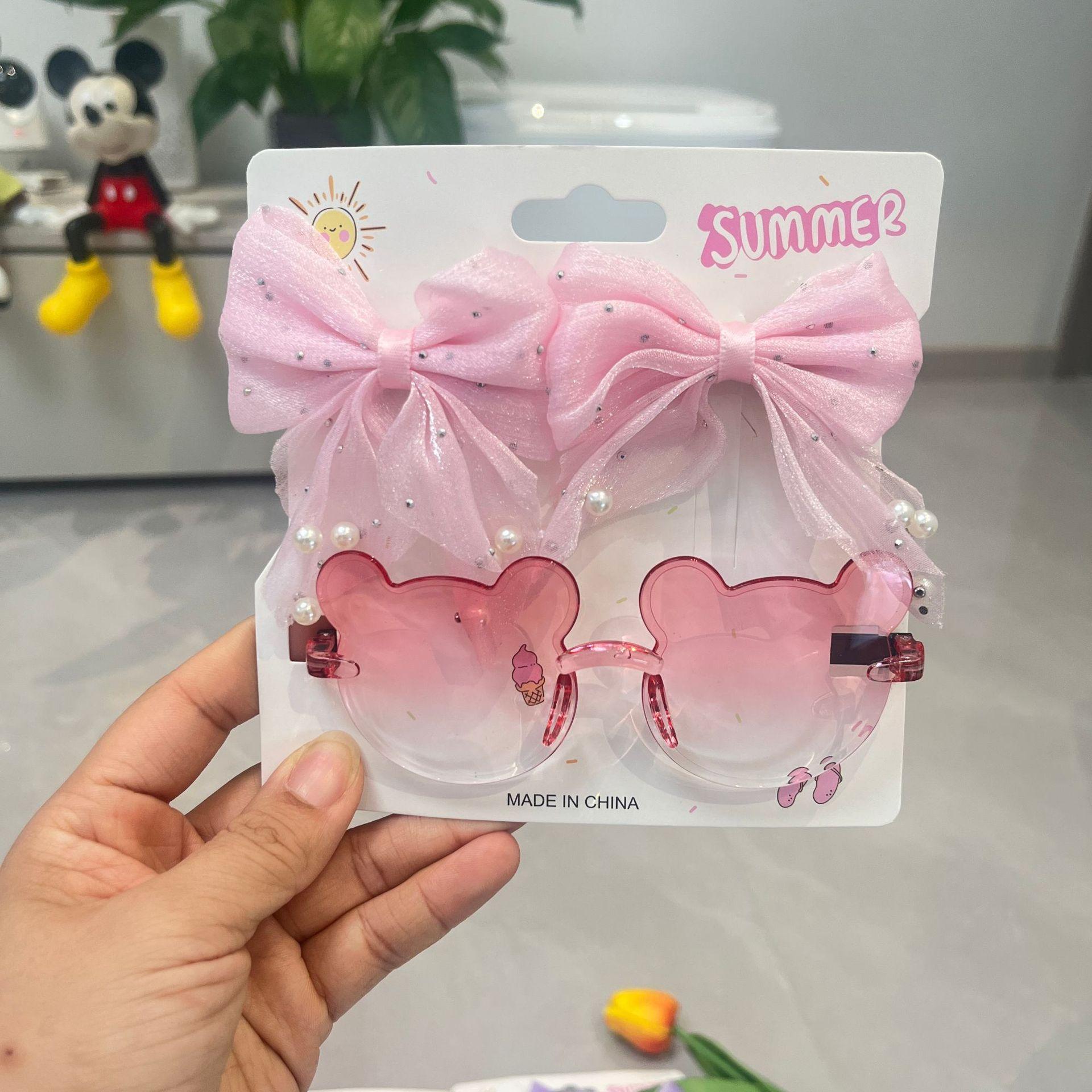 Children's Fashion Bear Ear Glasses Cute Baby Children's Sunglasses Gradual Explosion Cartoon Sunglasses