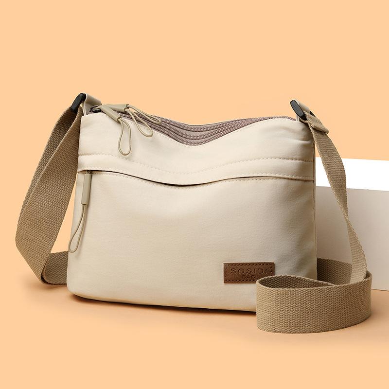 Nylon Lightweight Multi-layer Large Capacity Nylon Bag Women's New Casual Waterproof Portable Fashionable Shoulder Crossbody Small Square Bag