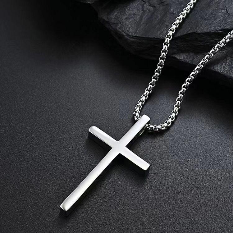 Gap Cross Necklace Men's Niche Design High-end Long Pendant Simple Fashionable Hip Hop Style Accessories