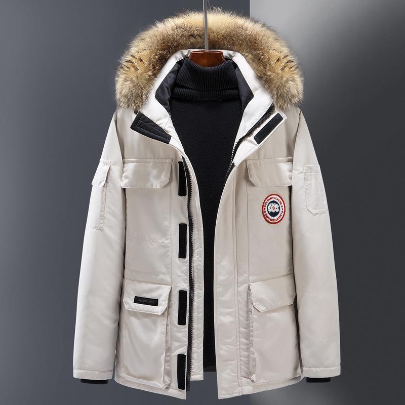 2024 New Down Jacket Winter Men's Mid-length Couples Outdoor Thickened Tooling Large Cold-proof Jacket Trendy