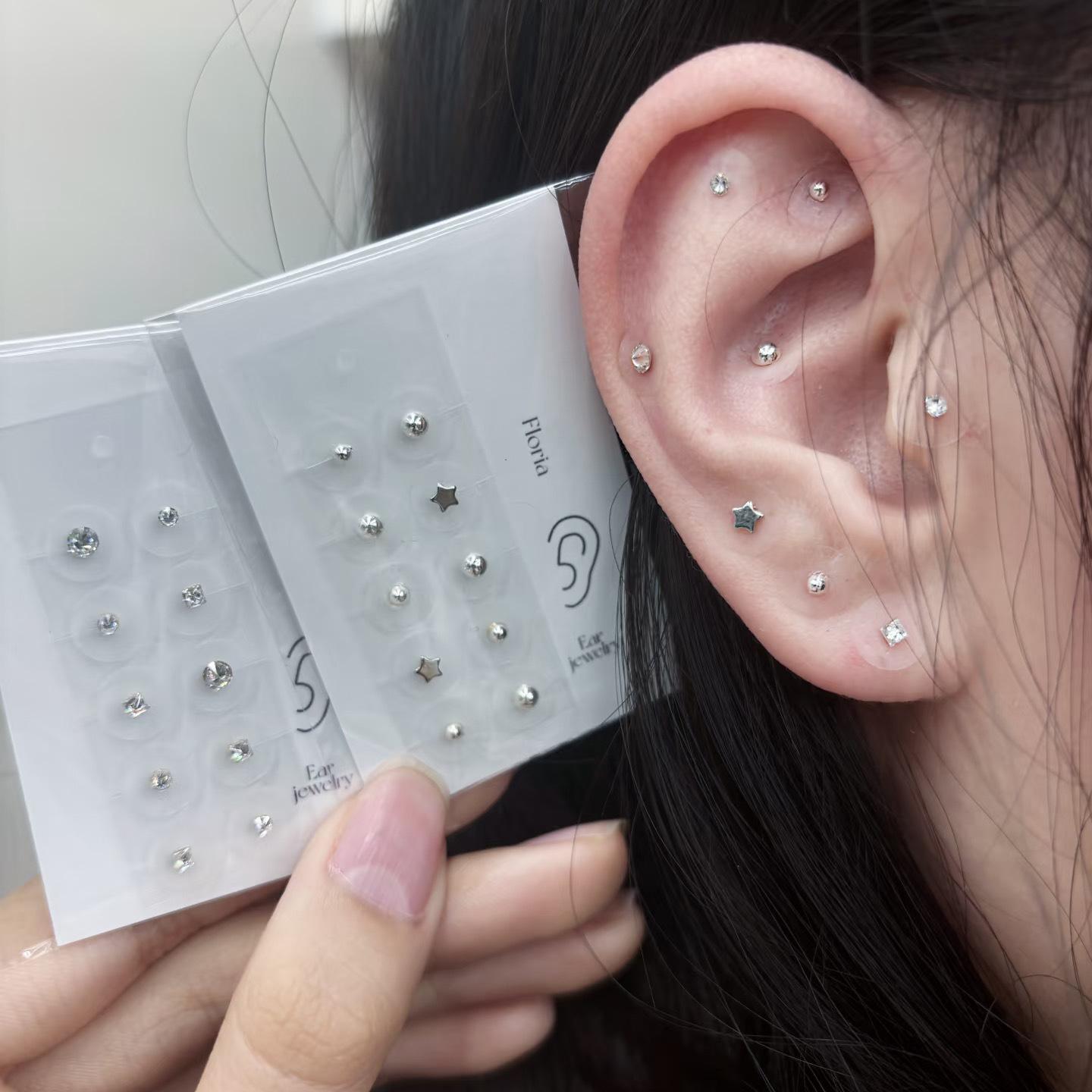 Fashionable Ear Acupoint Stickers, Crystal Ear Acupoint Stickers, No-Punch Ear Stickers, Magnetic Bead Massage to Relieve Stress, Ear Acupoint Stickers, Jewelry Wholesale