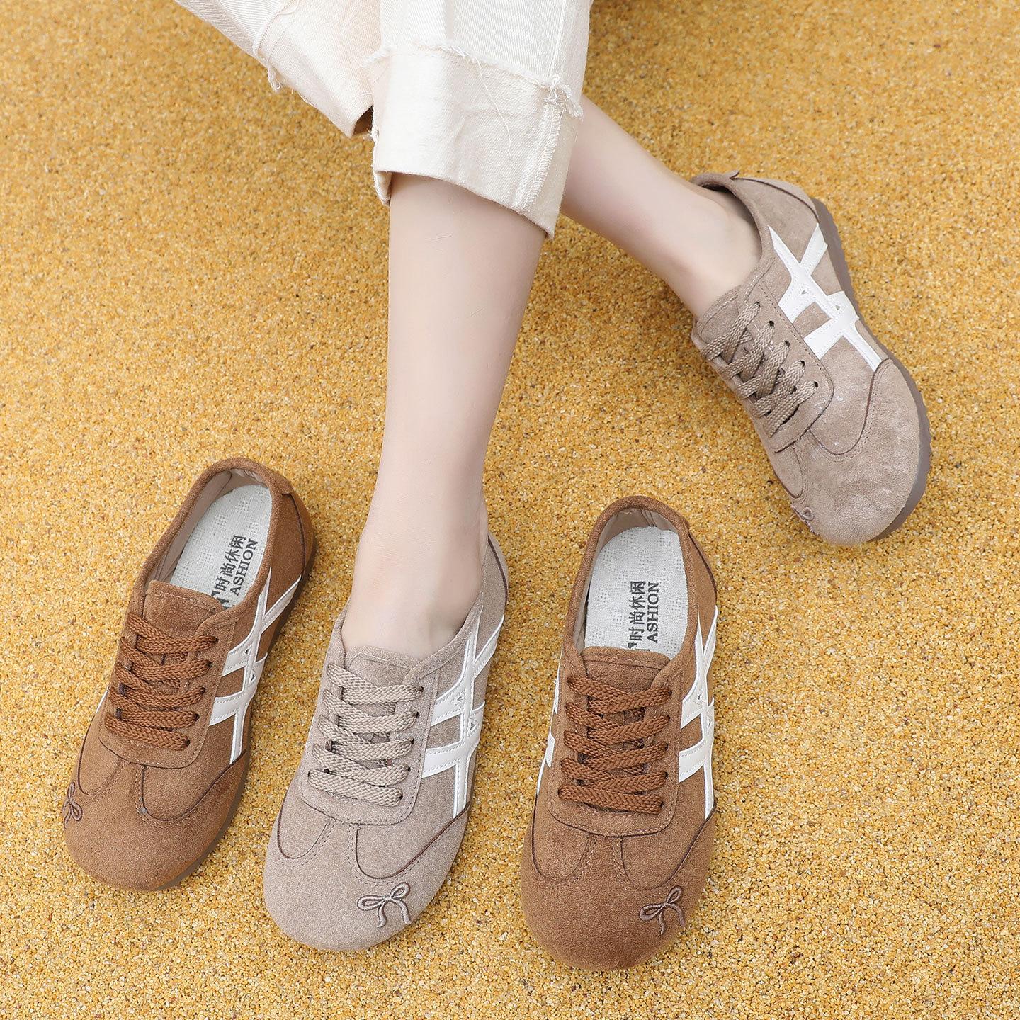 Retro Lace-Up German Training Shoes for Women 2026 New Style Old Beijing Fashion Casual Sports Sneakers Versatile Soft-Soled Women's Shoes