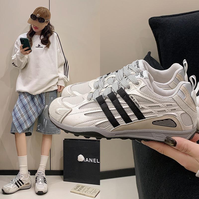 2026 Spring New Breathable Mesh Sports Shoes Non-Slip Lace-Up Korean Style Casual Running Flat Women's Forrest Gump Shoes