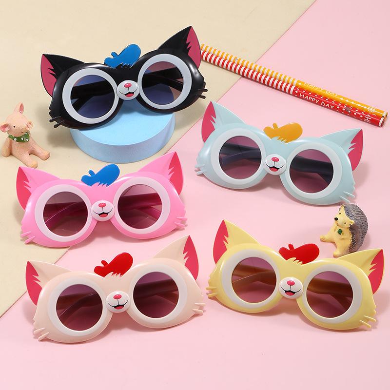 2026 New Style Children's Cartoon Cat Ear Sunglasses, Cute Sunglasses for Boys and Girls, Anti-Uv, Fashionable and Trendy Style