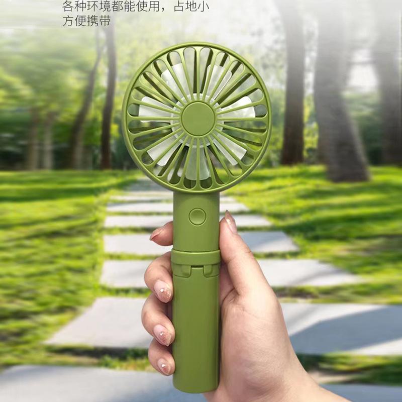 USB Desktop Stand Handheld Fan Three-speed Speed Adjustable Quiet Portable Small Fan Gift Rechargeable Folding Fan
