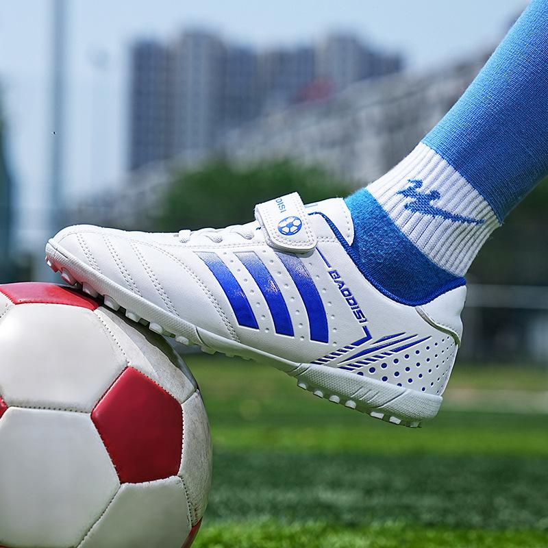 Cross-Border Foreign Trade Velcro Children's Football Shoes for Men and Women with Broken Nails for Primary School Students Indoor Football Game Training Shoes for Children