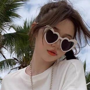 New Peach Heart Sunglasses European and American Cross-Border Party Love Glasses Fashionable Versatile Personalized Special-Shaped Sunscreen Sunglasses