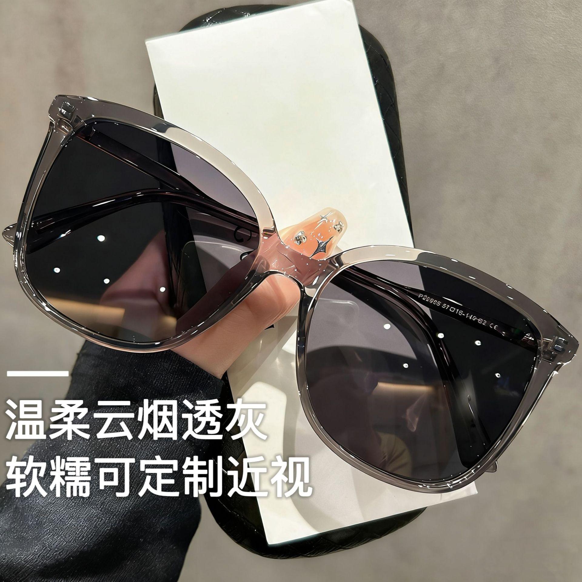 2026 New Style Transparent Gray Korean-Style Sunglasses for Women, High-End Polarized Anti-Uv Driving Sunglasses with Sun Protection