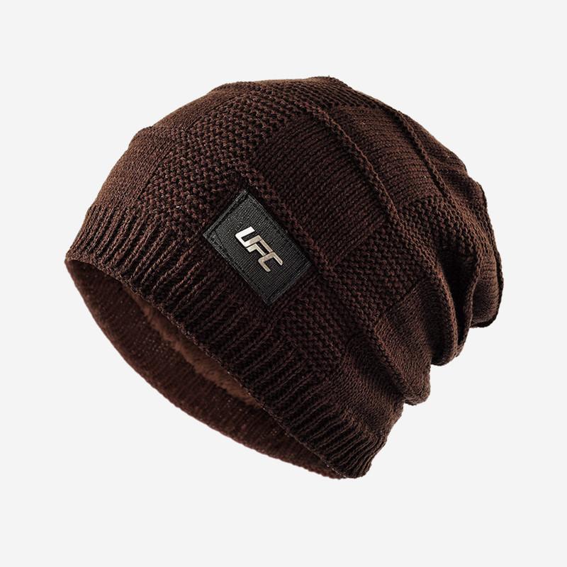Men's Winter Korean-Style Knitted Hat, Thickened and Fleece-Lined, Warm Pullover Hat, Men's Outdoor Head-Covering Wool Hat, Cross-Border