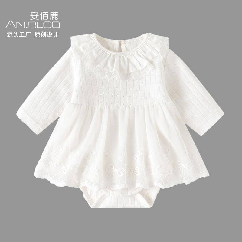 Baby Girl Long-Sleeved Dress, Infant Princess Dress, Spring & Fall New Baggy Dress, Newborn One-Year-Old Dress Skirt